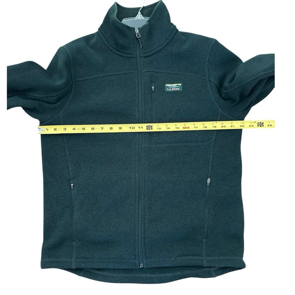 LL Bean Mens Medium Reg Sweater Full Zip Jacket Forest Green - Picture 4 of 8